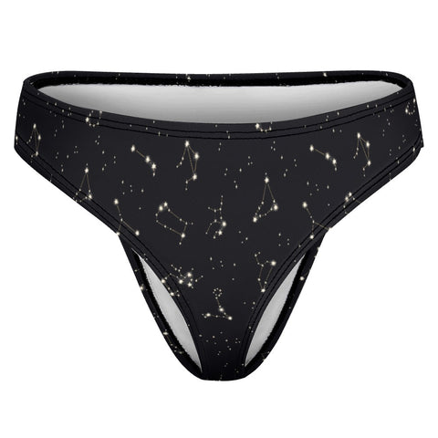 Astrology-Women's-Thong-Black-Product-Front-View