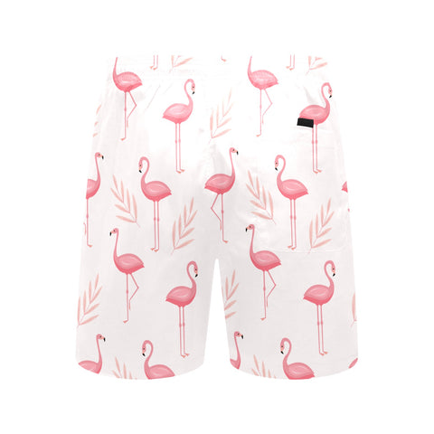 Flamingo-Men's-Swim-Trunks-Snow-Back-View