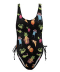 Flirty-Fruit-Women's-One-Piece-Swimsuit-Black-Product-Front-View