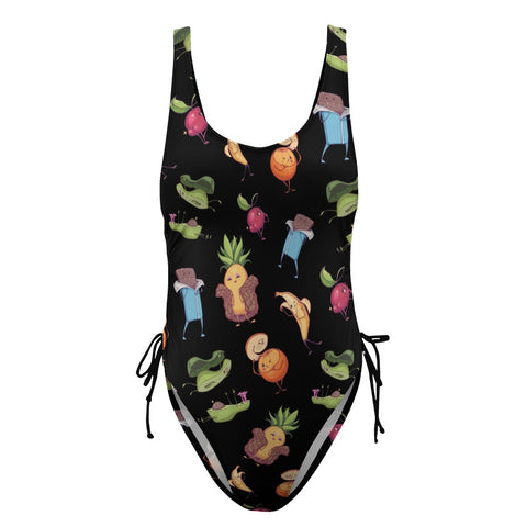 Flirty-Fruit-Women's-One-Piece-Swimsuit-Black-Product-Front-View