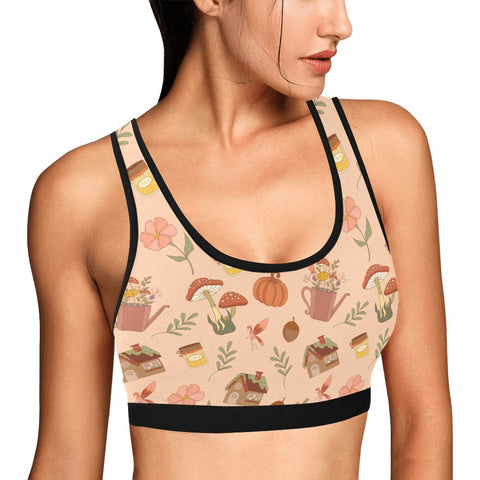 Cottage-Core-Womens-Bralette-Peach-Model-Side-View