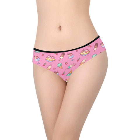 Banana-Split-Womens-Hipster-Underwear-Pink-Model-Front-View