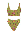 Fruit-Punch-Womens-Bikini-Set-Olive-Green-Front-View