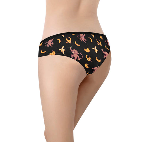 Baby-Monkey-Womens-Hipster-Underwear-Black-Model-Back-View