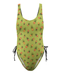 Pineapple-Women's-One-Piece-Swimsuit-Lime-Green-Product-Front-View