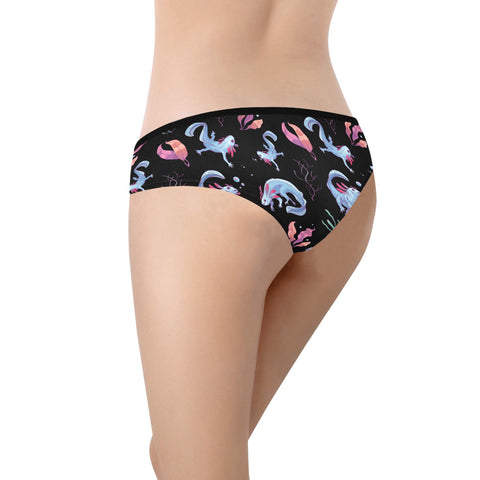 Axolotl-Womens-Hipster-Underwear-Black-Model-Back-View