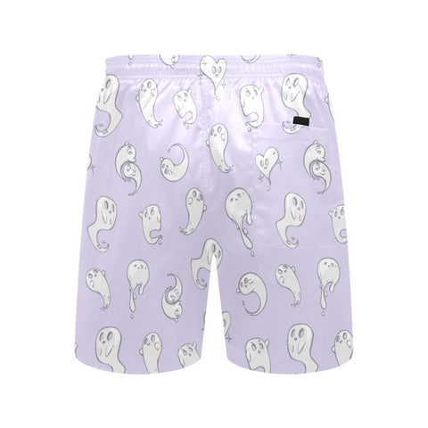 Retro-Ghost-Mens-Swim-Trunks-Lavender-Back-View