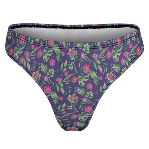 Jungle-Flower-Womens-Thong-Purple-Pink-Product-Back-View