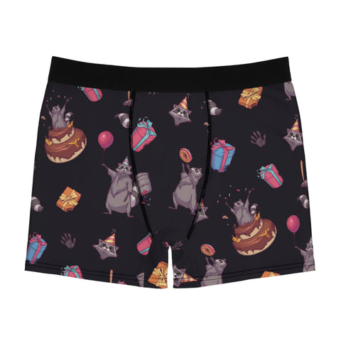 Birthday-Raccoons-Mens-Boxer-Briefs-Black-Front-View