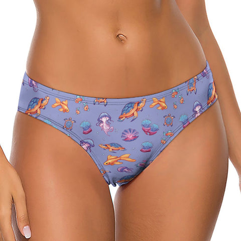 Sea-Life-Womens-Thong-Lavender-Model-Front-View