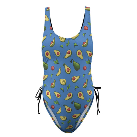 Happy-Avocado-Womens-One-Piece-Swimsuit-Blue-Product-Front-View