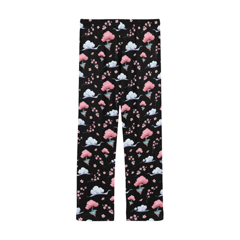 Sakura-Tree-Mens-Pajama-Black-Back-View