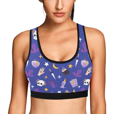 Witch-Core-Womens-Bralette-Blue-Model-Front-View