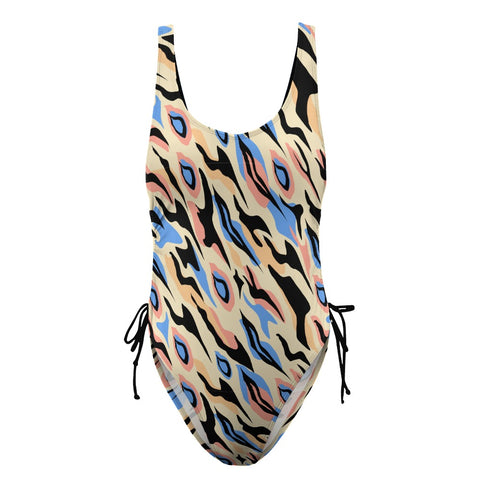 Exotic-Women's-One-Piece-Swimsuit-Blue-Exotic-Product-Front-View