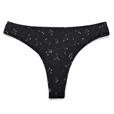 Astrology-Women's-Thong-Black-Product-Front-View
