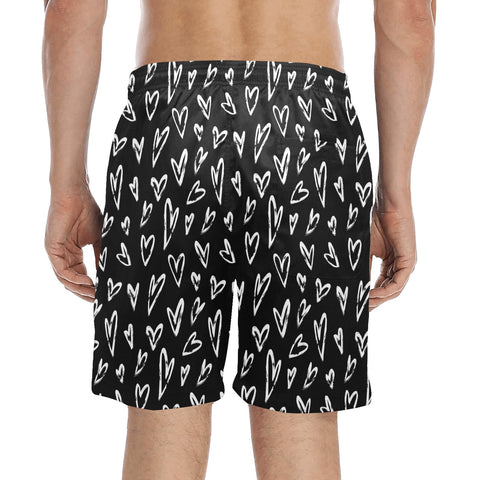 Crazy-Hearts-Mens-Swim-Trunks-Black-Model-Back-View