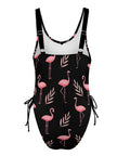 Flamingo-Women's-One-Piece-Swimsuit-Black-Prodcut-Back-View