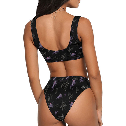 Black-Widow-Women's-Two-Piece-Bikini-Black-Model-Back-View