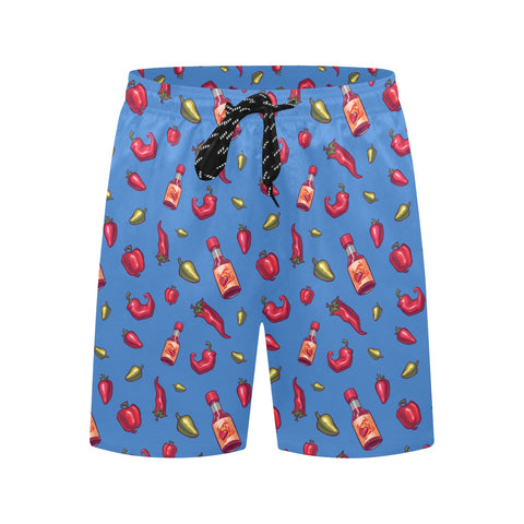 Spicy-Mens-Swim-Trunks-Blue-Front-View