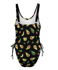 Happy-Avocado-Womens-One-Piece-Swimsuit-Black-Product-Back-View