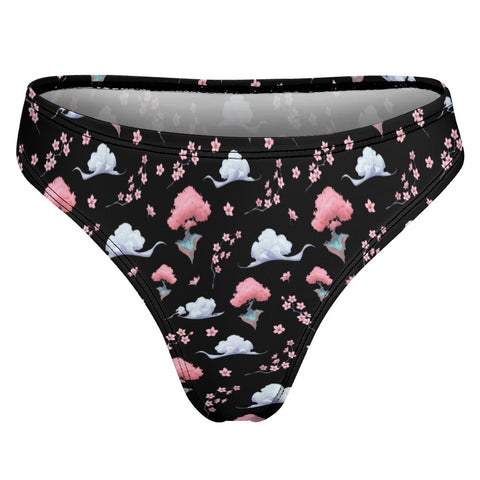 Sakura-Tree-Womens-Thong-Black-Product-Back-View