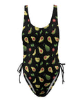 Happy-Avocado-Womens-One-Piece-Swimsuit-Black-Product-Front-View