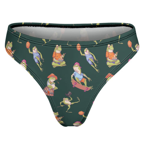 Frogs Doing Things Women's Thong