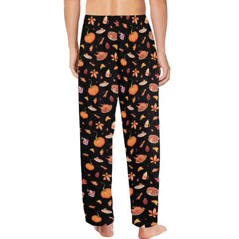 Thanksgiving-Mens-Pajama-Black-Model-Back-View
