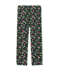 Jungle-Flower-Mens-Pajama-Black-Pink-Front-View