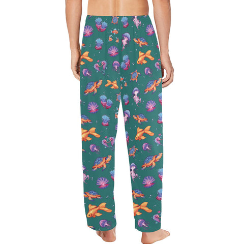 Mens-Pajama-Sea-Moss-Green-Model-Back-View