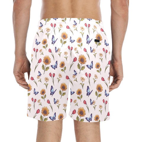 Summer-Garden-Mens-Swim-Trunks-White-Model-Back-View