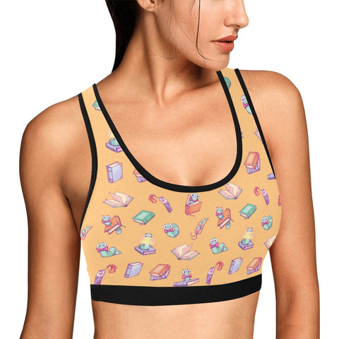 Book-Worm-Womens-Bralette-Yellow-Model-Side-View