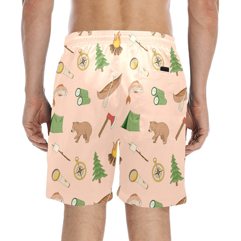 Camping-Men's-Swim-Trunks-Peach-Puff-Model-Back-View