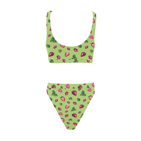 Strawberry-Womens-Bikini-Set-Lime-Green-Back-View