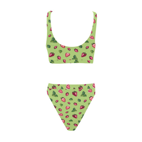 Strawberry-Womens-Bikini-Set-Lime-Green-Back-View