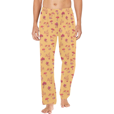 Mushroom-Mens-Pajama-Yellow-Model-Front-View