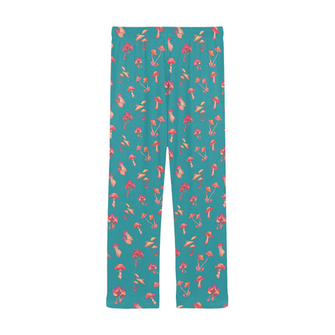 Mushroom-Mens-Pajama-Teal-Back-View