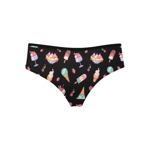 Banana-Split-Womens-Hipster-Underwear-Black-Product-Back-View