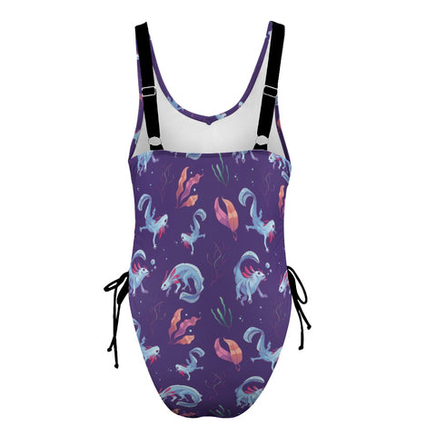 Axolotl-Women's-One-Piece-Swimsuit-Dark-Purple-Product-Back-View