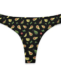 Happy-Avocado-Womens-Thong-Black-Product-Front-View