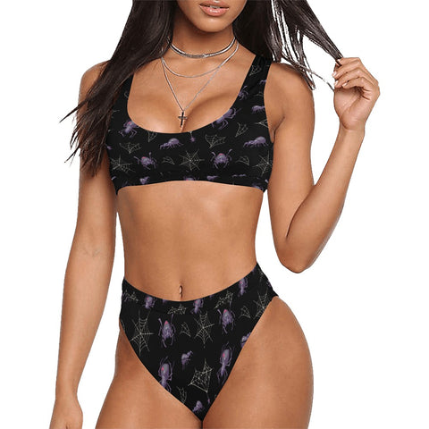 Black-Widow-Women's-Two-Piece-Bikini-Black-Model-Front-View