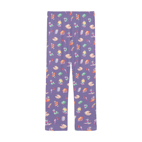 Book-Worm-Men's-Pajamas-Lavender-Back-View