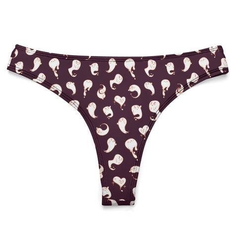 Retro-Ghost-Womens-Thong-Midnight-Purple-Product-Front-View