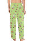 Frogs-in-Action-Mens-Pajama-Lime-Green-Model-Back-View