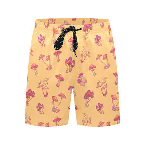 Mushroom-Mens-Swim-Trunks-Yellow-Front-View