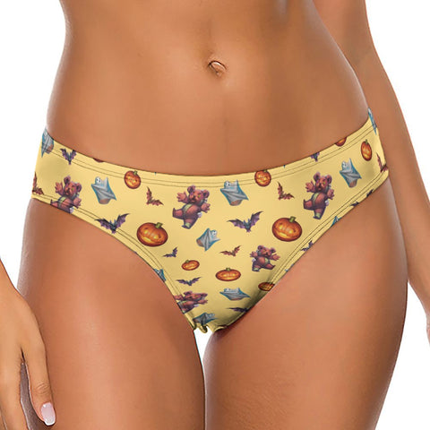 Halloween-Womens-Thong-Yellow-Model-Front-View