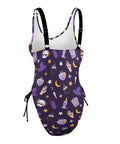 Witch-Core-Women's-One-Piece-Swimsuit-Dark-Purple-Product-Side-View