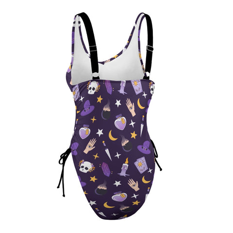 Witch-Core-Women's-One-Piece-Swimsuit-Dark-Purple-Product-Side-View