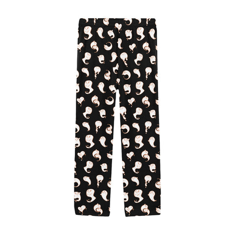 Retro-Ghost-Mens-Pajama-Black-Front-View