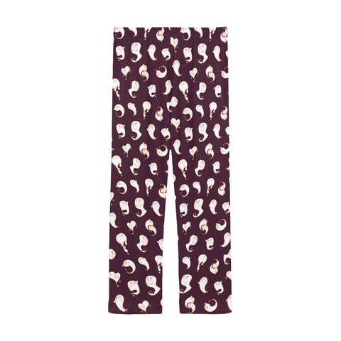 Retro-Ghost-Mens-Pajama-Dark-Purple-Back-View